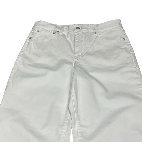 J. Crew white wide leg crop jeans with raw hem 2025 - Picture 5 of 12